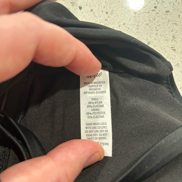 Aerie swoop neck swim top in black NWOT - Picture 2 of 3